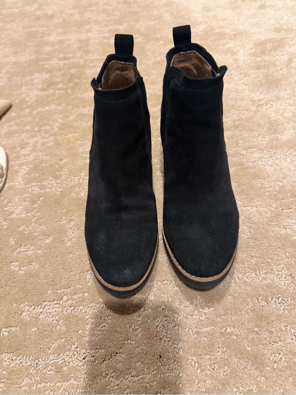 Sofft Black Suede Chelsea Platform Ankle Boots